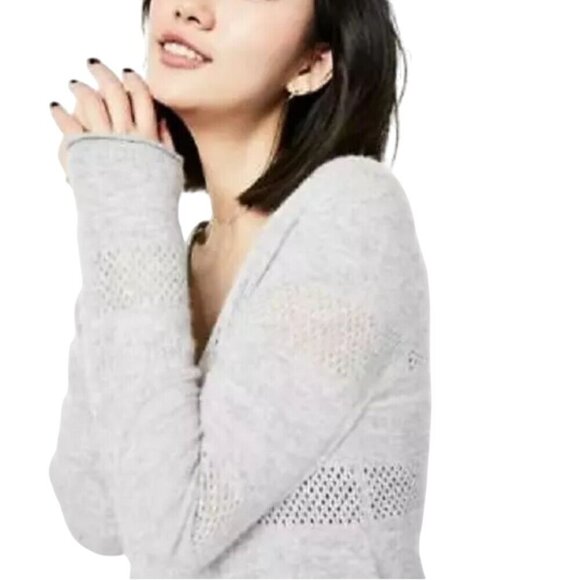 Charter Club Gray 100% Cashmere Lightweight Open Front Cardigan Sweater Size L - Picture 5 of 8